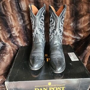 Dan Post Mens Cowboy Boots Black Leather 2110 13 EW Mignon Corona